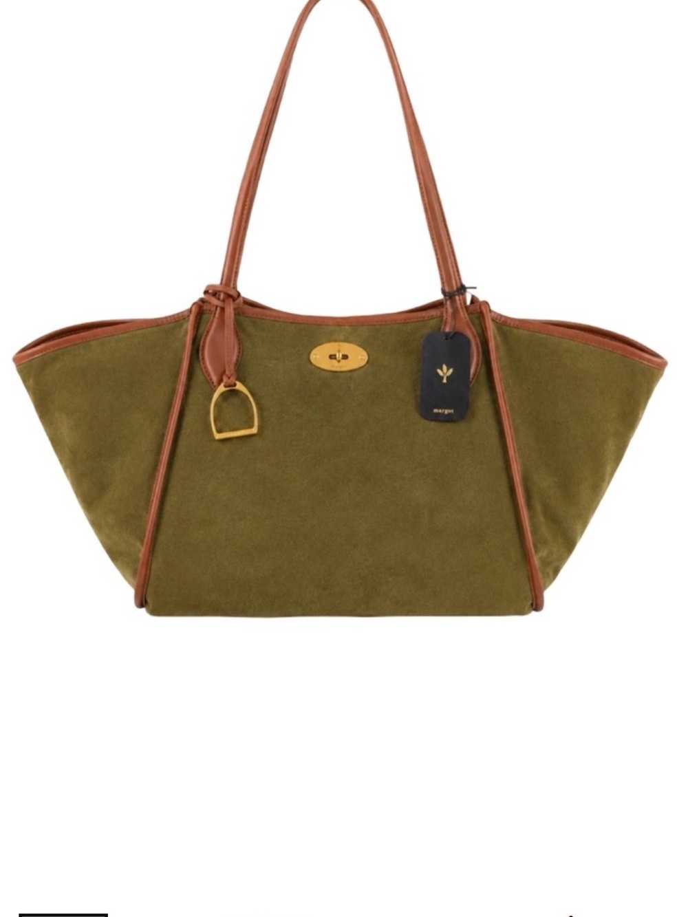 NWT MARGOT New York Olive Suede Tote